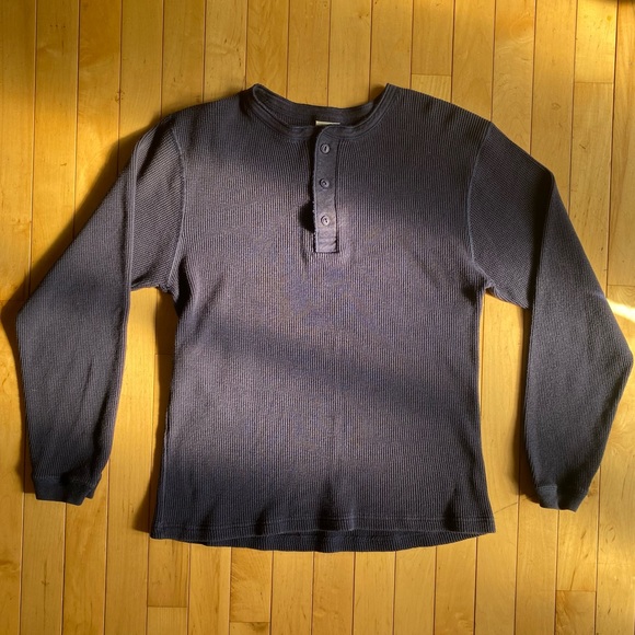 Old Navy Shirts Vintage Old Navy Waffle Knit Thermal Henley In Navy Blue Poshmark